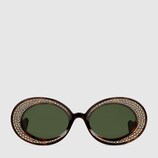 Oval sunglasses with crystals