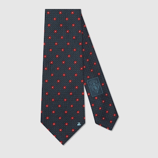 Cravatta in seta jacquard motivo floreale