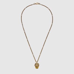 Collier tête de lion avec cristal