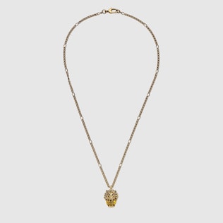 Lion head necklace with crystal