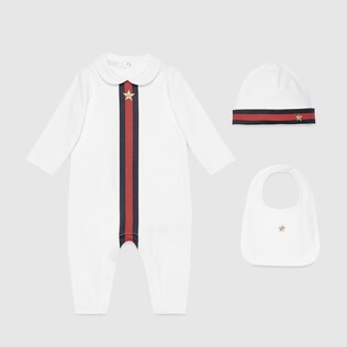 〔ベビー〕 ウェブ プリント 3ピースギフトセット