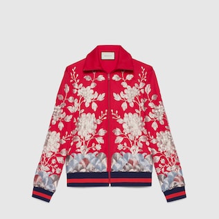 Jersey jacket with gold embroidery