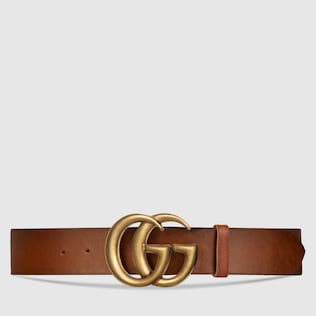 Ceinture en cuir avec boucle double G