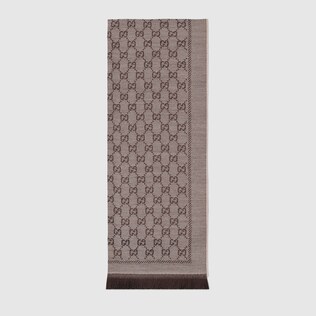 Wool GG jacquard scarf