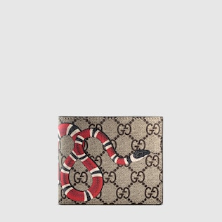Brieftasche aus GG Supreme mit Königsnatterprint
