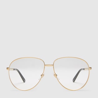 Brille aus Metall in Pilotenform mit Web