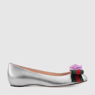Ballerina in pelle metallizzata