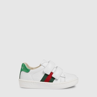 Sneaker aus Leder mit Webstreifen