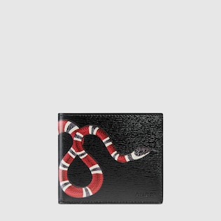 Brieftasche aus Leder mit Königsnatterprint