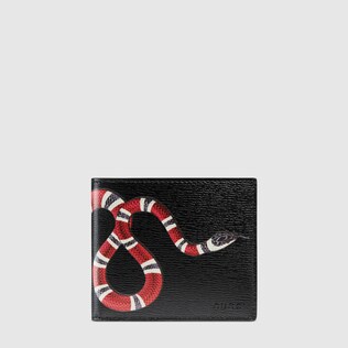 Kingsnake print leather wallet