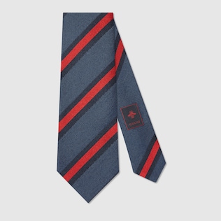 Regimental stripe silk cotton tie
