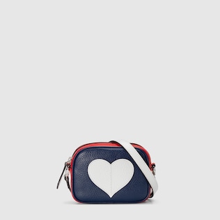 Children's leather heart messenger