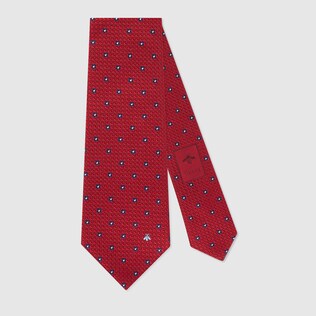 Cravatta in seta jacquard motivo floreale