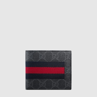 Brieftasche aus GG Supreme mit Webstreifen