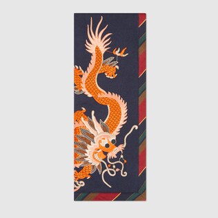 Silk cashmere scarf with dragon