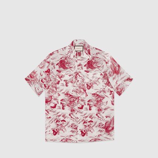 Sea Storm print bowling shirt