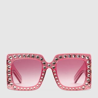 Lunettes de soleil carrées oversize en acétate