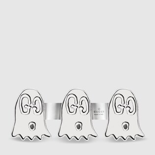 GucciGhost double finger ring in silver