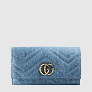 〔GGマーモント〕 日本限定 デニム ロングウォレット