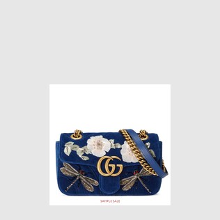 GG Marmont embroidered velvet mini bag