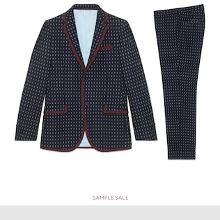 Costume Monaco en laine à motif géométrique