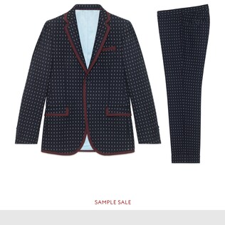 Monaco geometric pattern wool suit