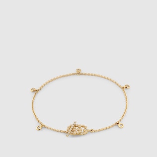 Bracelet double G avec diamants
