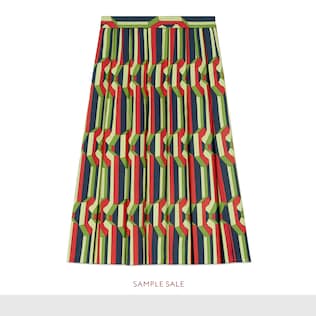 Chain print silk skirt