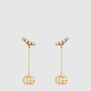 Double G earrings with diamonds