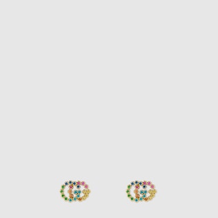 Double G studs with multicolor stones