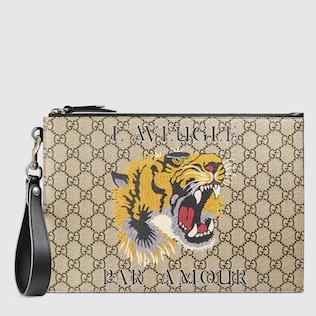 Pochette Suprême GG à imprimé tigre