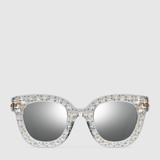 Cat eye acetate sunglasses with stars
