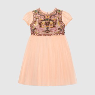 Children's tulle dress with embroidery