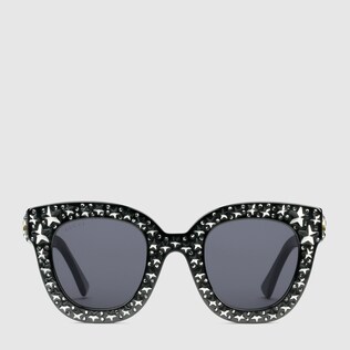 Cat eye acetate sunglasses with stars