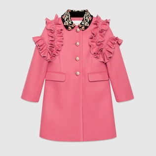 Children's wool coat with embroidery