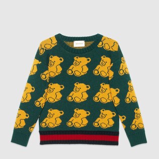 Children's bear jacquard sweater