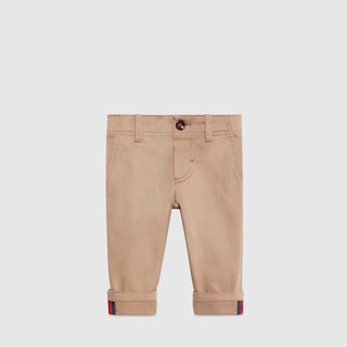 Pantalone in gabardina con dettaglio Web