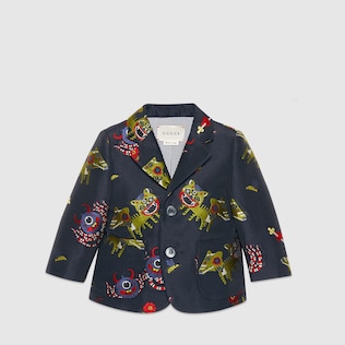 Baby Jacke aus Jacquard-Taft mit Monster-Motiv
