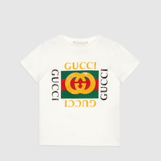 Kinder T-Shirt aus Baumwolle mit Gucci Logo