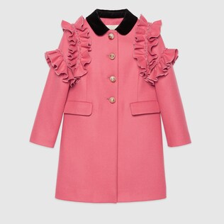 Children's wool coat with ruffles