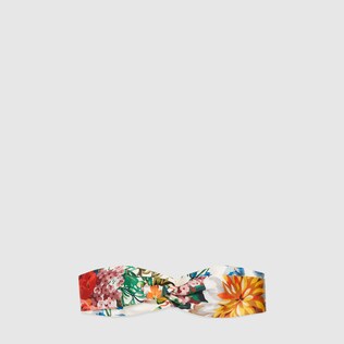 Children's floral print silk headband