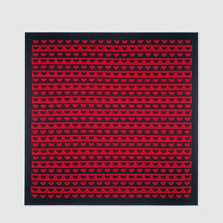 Hearts striped wool baby blanket