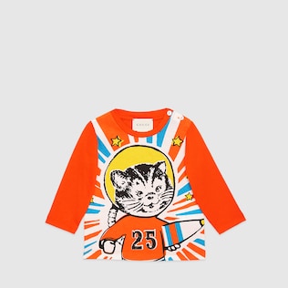 〔ベビー〕スペースキャット プリント コットン シャツ