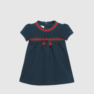 Robe pour bébé en coton avec nœud bande Web