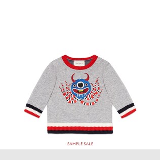 Baby jersey sweatshirt with monster