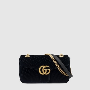 Borsa a spalla GG Marmont in velluto