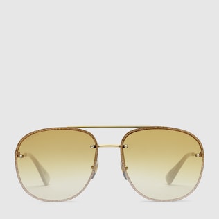 Square-frame metal sunglasses