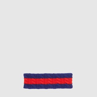 Baby cable-knitted wool headband with Web