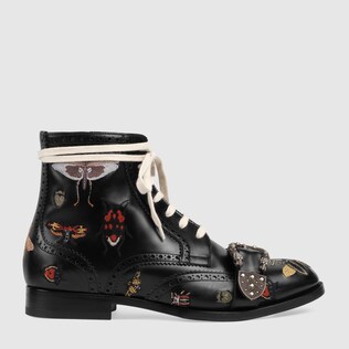 Queercore embroidered brogue boot