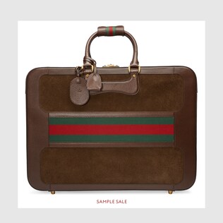 Suede suitcase with Web